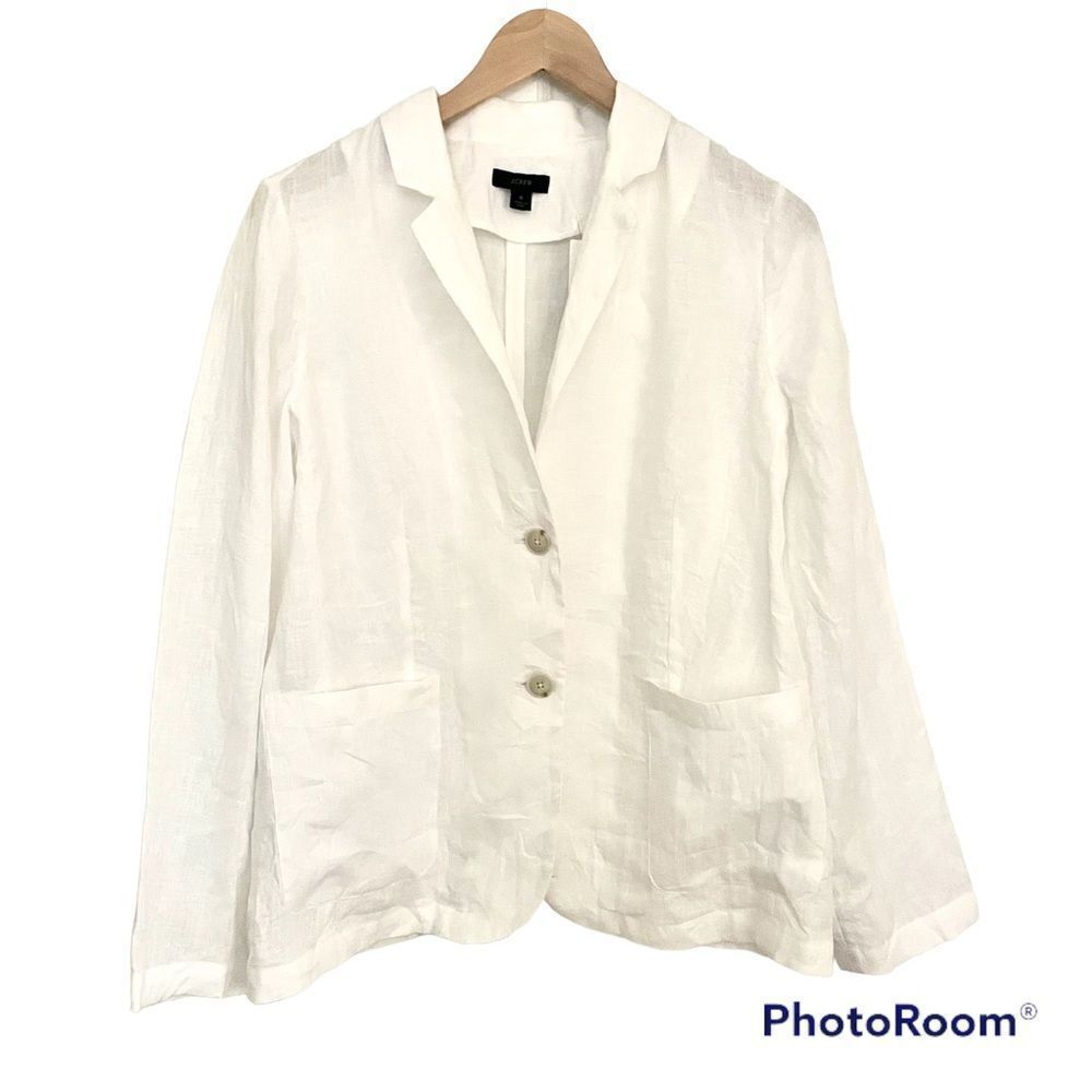 J. Crew New with tags White Linen Jacket/Blazer